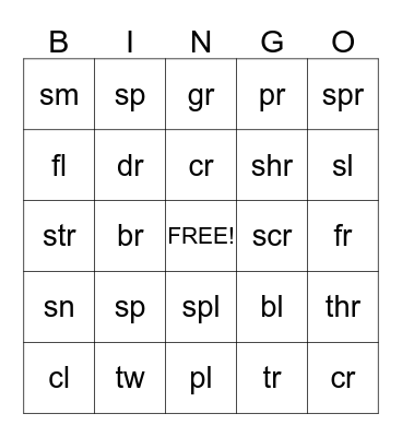 Blend Bingo Card