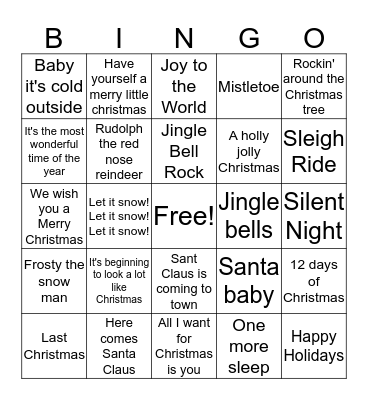 Christmas Bingo Card
