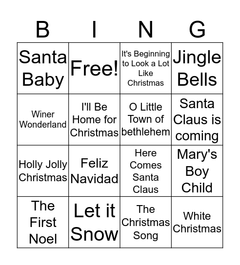 Christmas Bingo 2019 Bingo Card