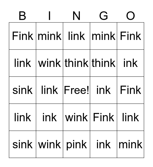 Leah's nk Bingo Card