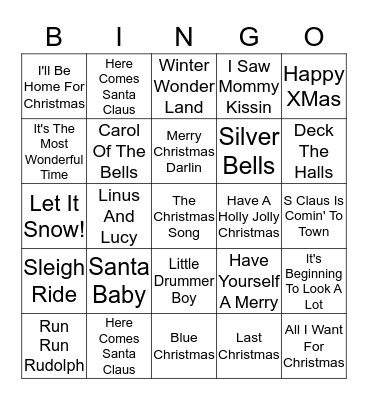 Christmas SINGO!! Bingo Card