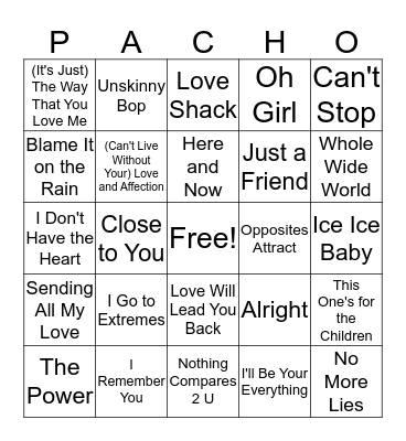 PACHO Bingo Card