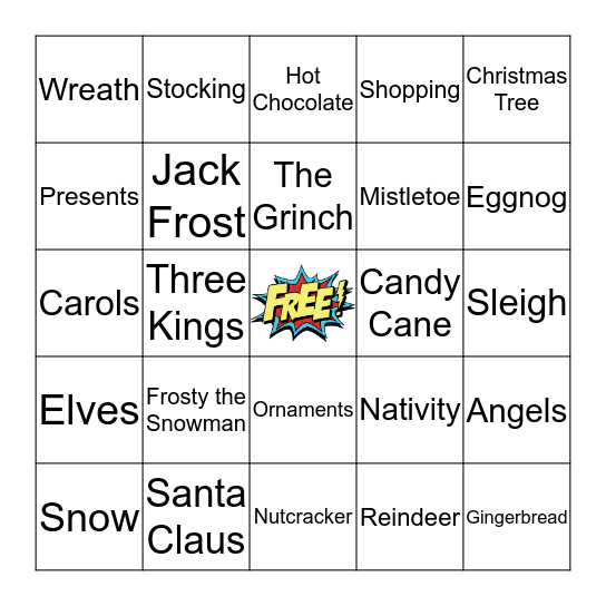 Christmas Bingo  Bingo Card