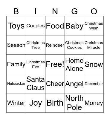 Christmas Time Bingo Card