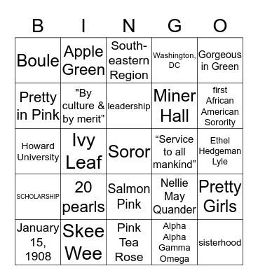 Pretty Girl Bingo  Bingo Card