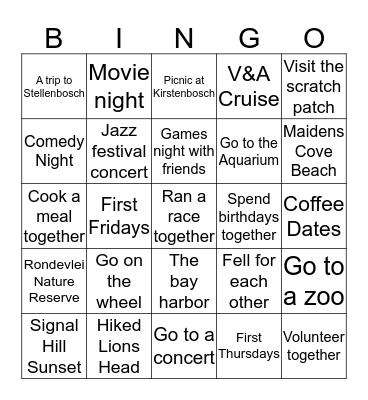 2020 Relationship Activities  Bingo Card