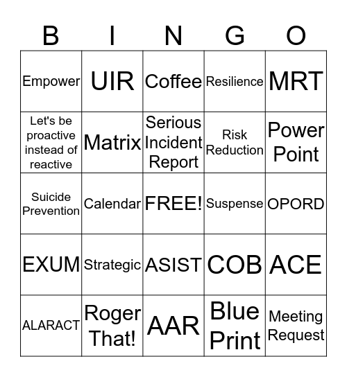 ASAP BINGO Card