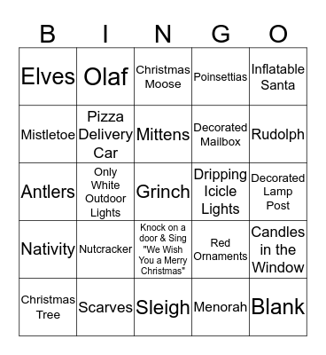 HOLIDAY BINGO  Bingo Card
