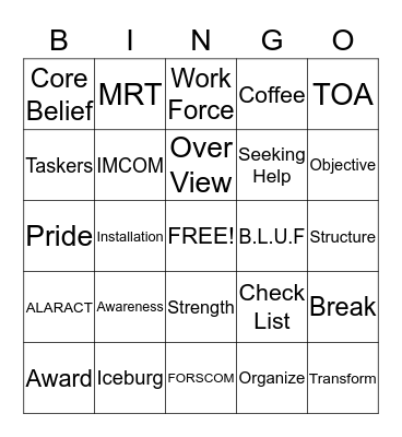 ASAP BINGO Card
