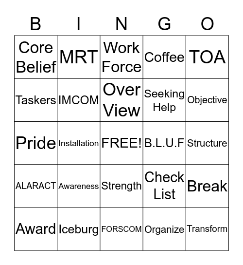 ASAP BINGO Card