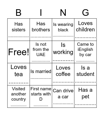 Find someone who.... Bingo Card