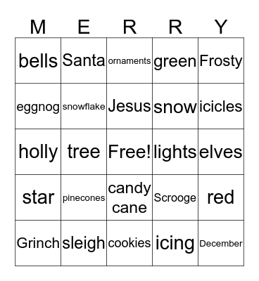 Christmas Bingo Card