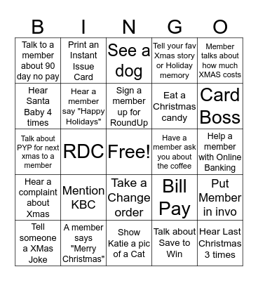 Christmas Bingo Card