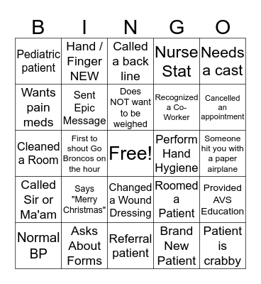 Ortho BINGO Card