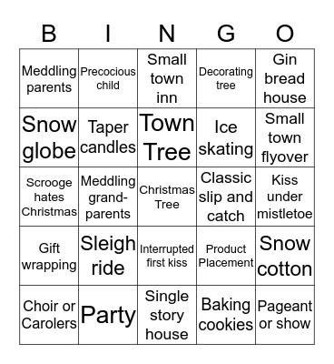 Hallmark Holiday Bingo Card