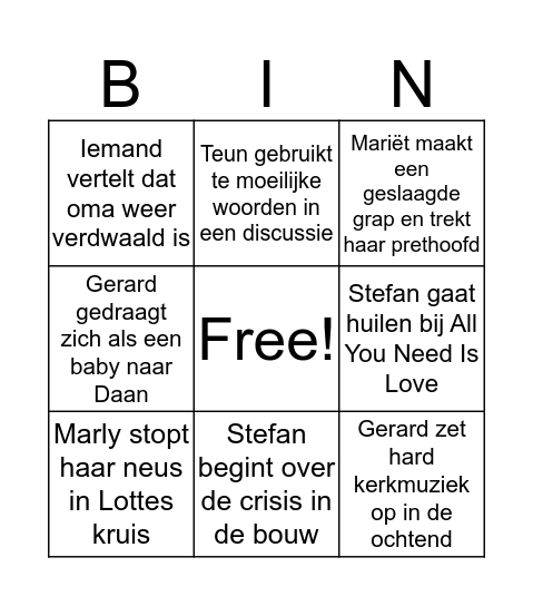 Grote Dominicus-Kerstbingo Card