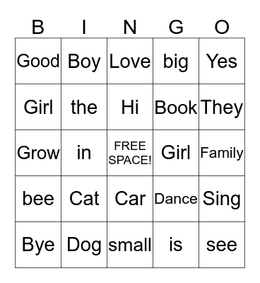 Tesfay Family 2020 Bingo! Bingo Card