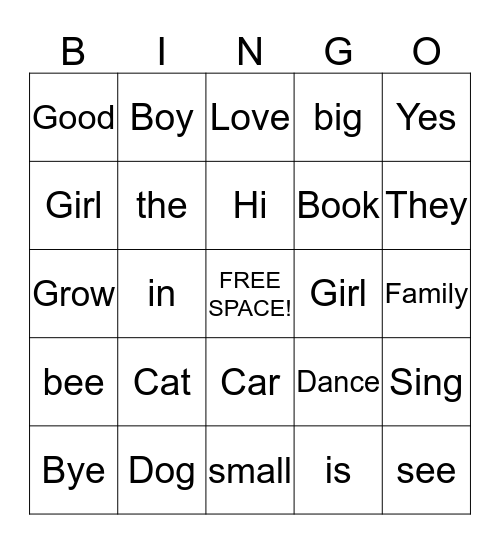 Tesfay Family 2020 Bingo! Bingo Card