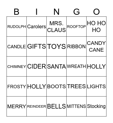 HOLIDAY Bingo Card