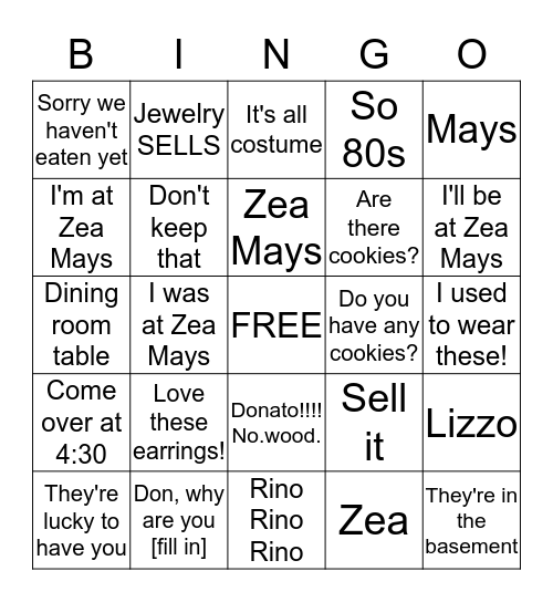 Elisa BINGO Card