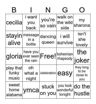 it's time for the 70's Bingo Card
