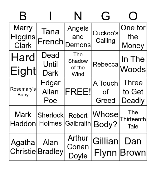 Book Bingo! (Mystery Edition) Bingo Card