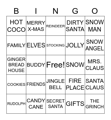 CHRISTMAS 2019 Bingo Card