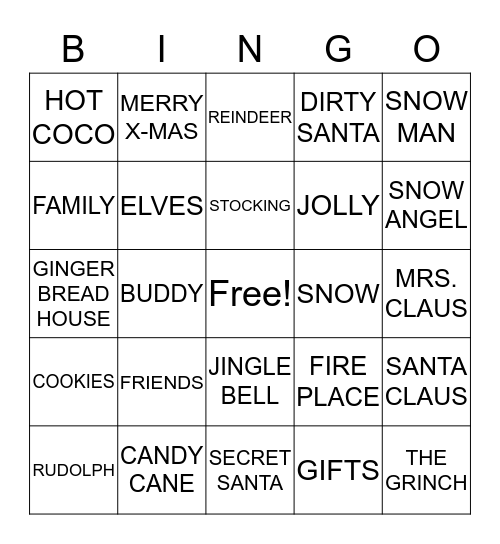 CHRISTMAS 2019 Bingo Card