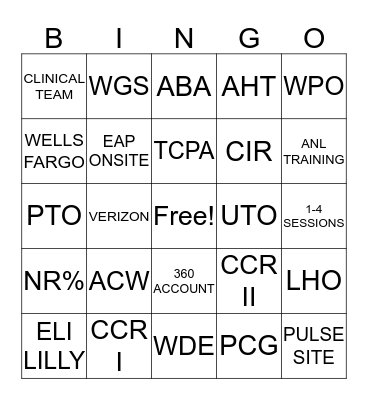 BH/EAP Bingo Card