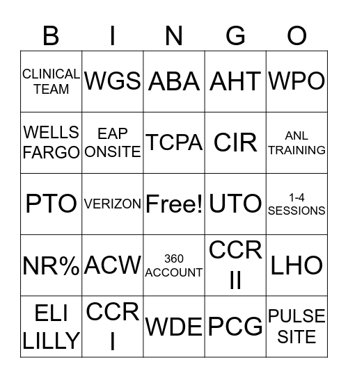 BH/EAP Bingo Card