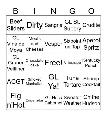 Christmas Eve Bingo Card