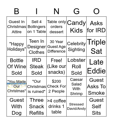 Christmas Bingo Card