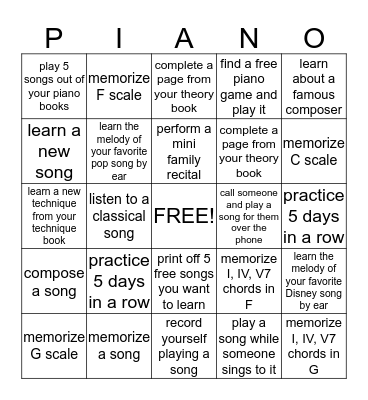 Summer Bingo Card