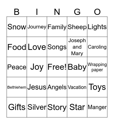 Christmas Bingo Card