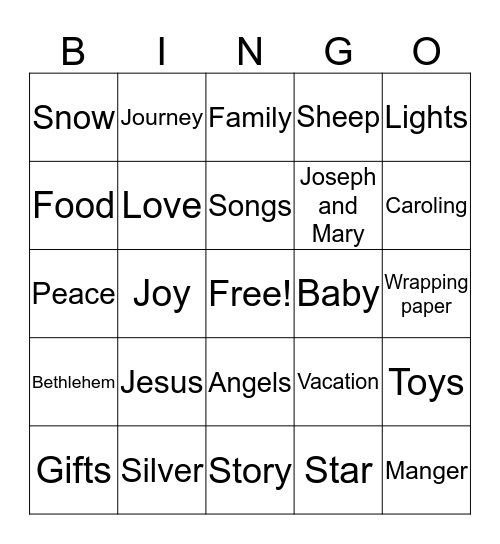 Christmas Bingo Card