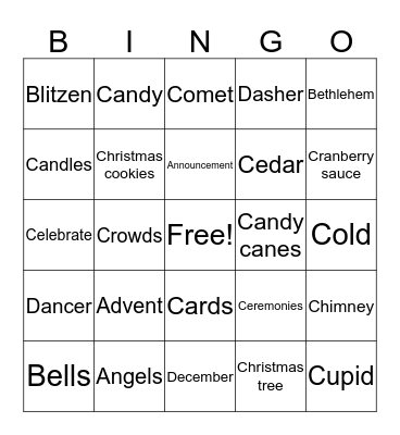 Christmas 2019 Bingo Card