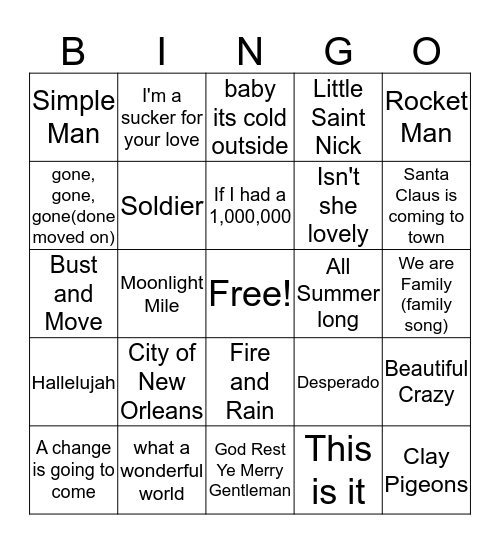 Christmas Bingo Card