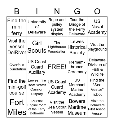 Maritime Day Bingo Card