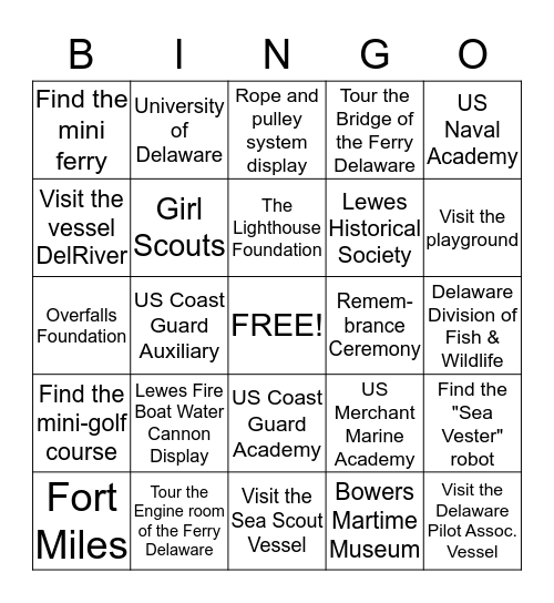 Maritime Day Bingo Card