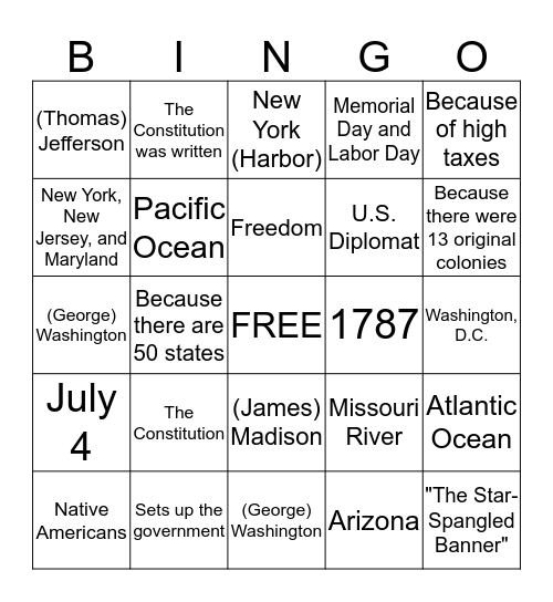 May 17, 2014 Bingo Card