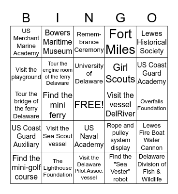 Maritime Day Bingo Card