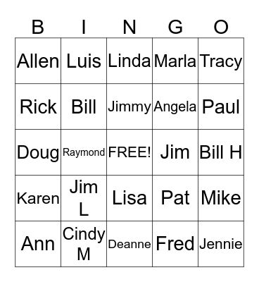 Serving with Friends Bingo Card