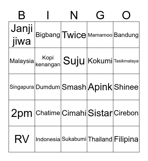 R E T T A Bingo Card