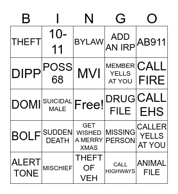 CHRISTMAS BINGO Card