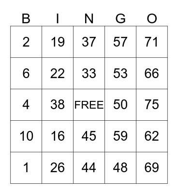 JULIANA URRUTIA AT 70 Bingo Card