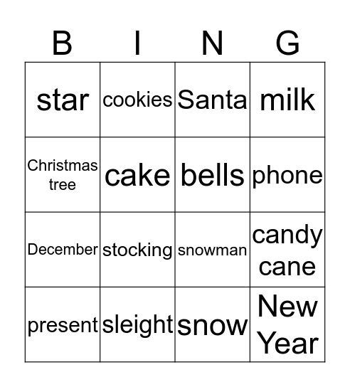 Happy New Year! Bingo Card