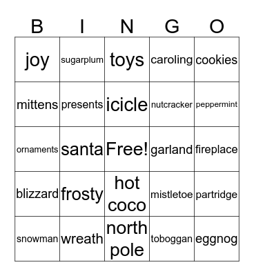 December 25th BINGO Card
