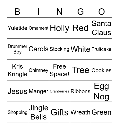 Merry Christmas! Bingo Card