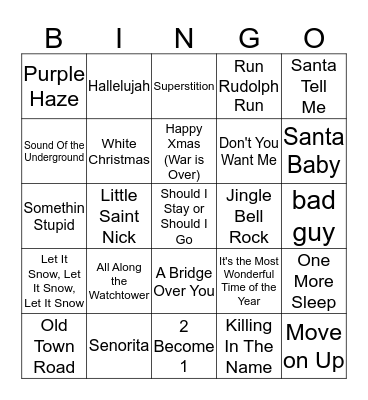 Christmas Bingo Card