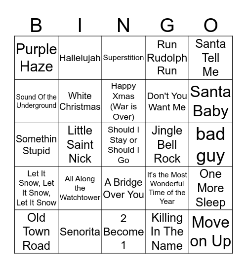 Christmas Bingo Card